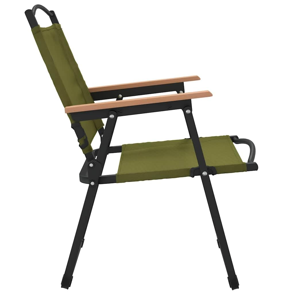 Green Oxford Fabric Folding Camping Chairs 2 Pack Q2810