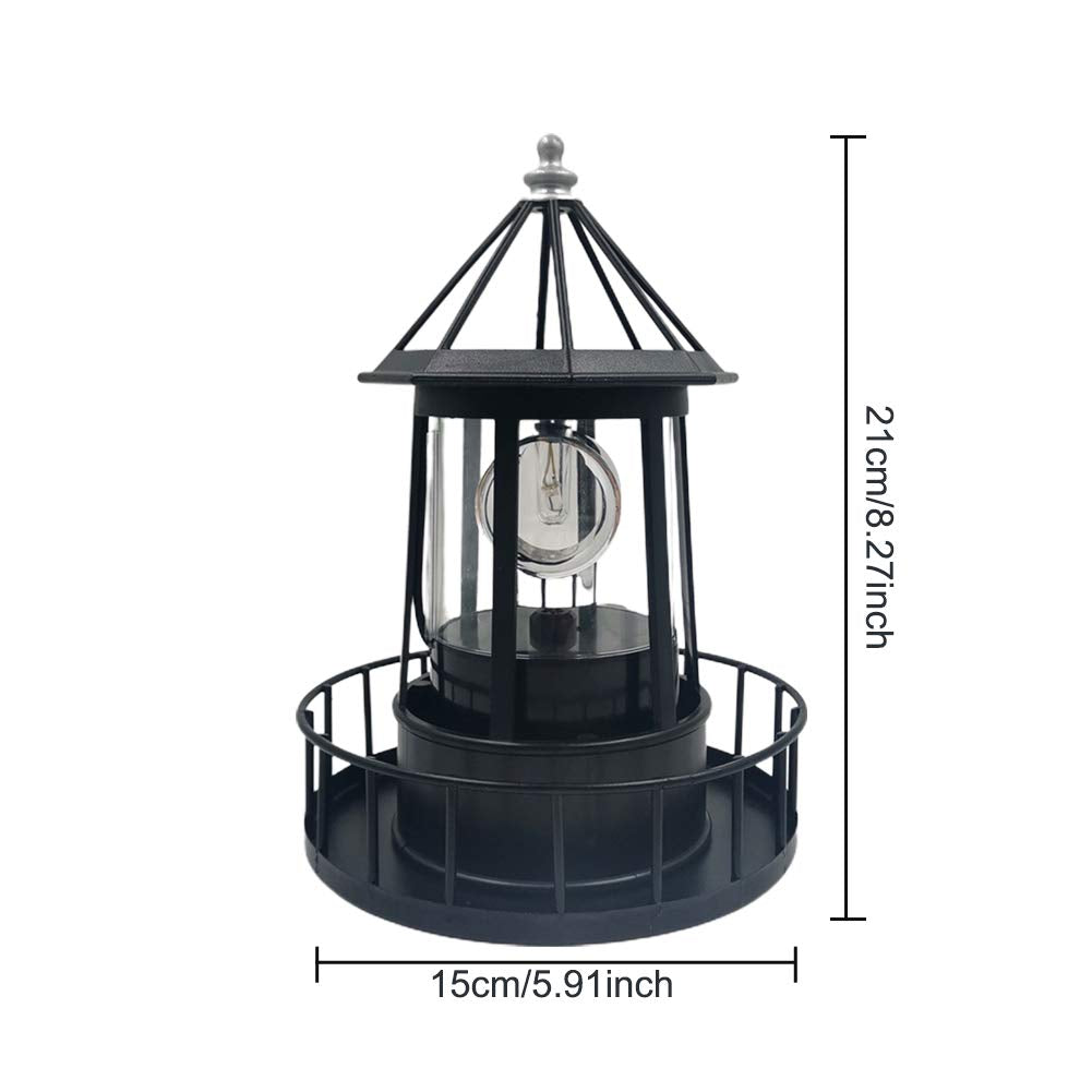 Solar Powered Lighthouse LED Rotating Waterproof Lawn Light J31315