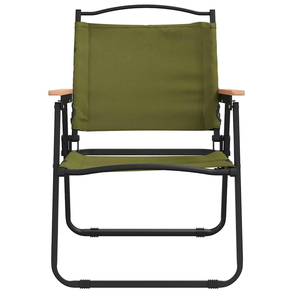 Green Oxford Fabric Folding Camping Chairs 2 Pack Q2810