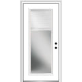 Steel Brilliant White Left Hand In-swing Prehung Door Full Lite Clear Glass 36" x 80" R592428