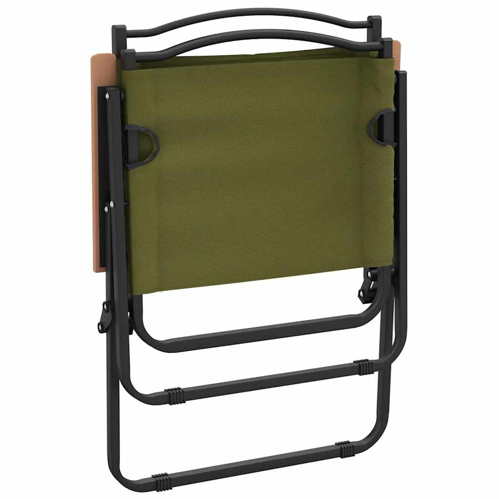Green Oxford Fabric Folding Camping Chairs 2 Pack Q2810
