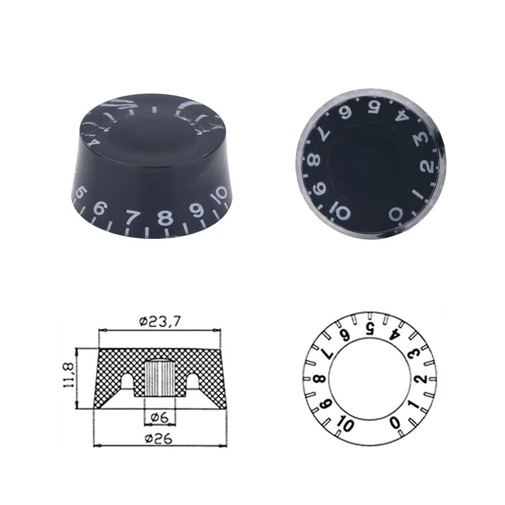 Black Electric Guitar Knobs V1568