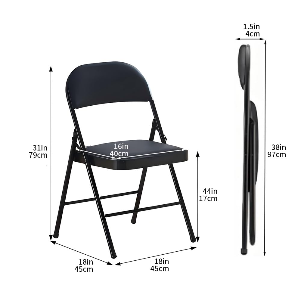 Black Folding Bar Stool with Backrest and Footrest D555226