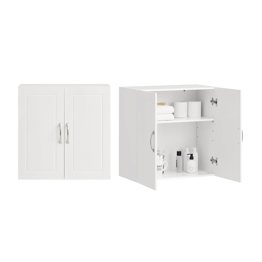 White Wall Storage Cabinet with Adjustable Shelf Z682
