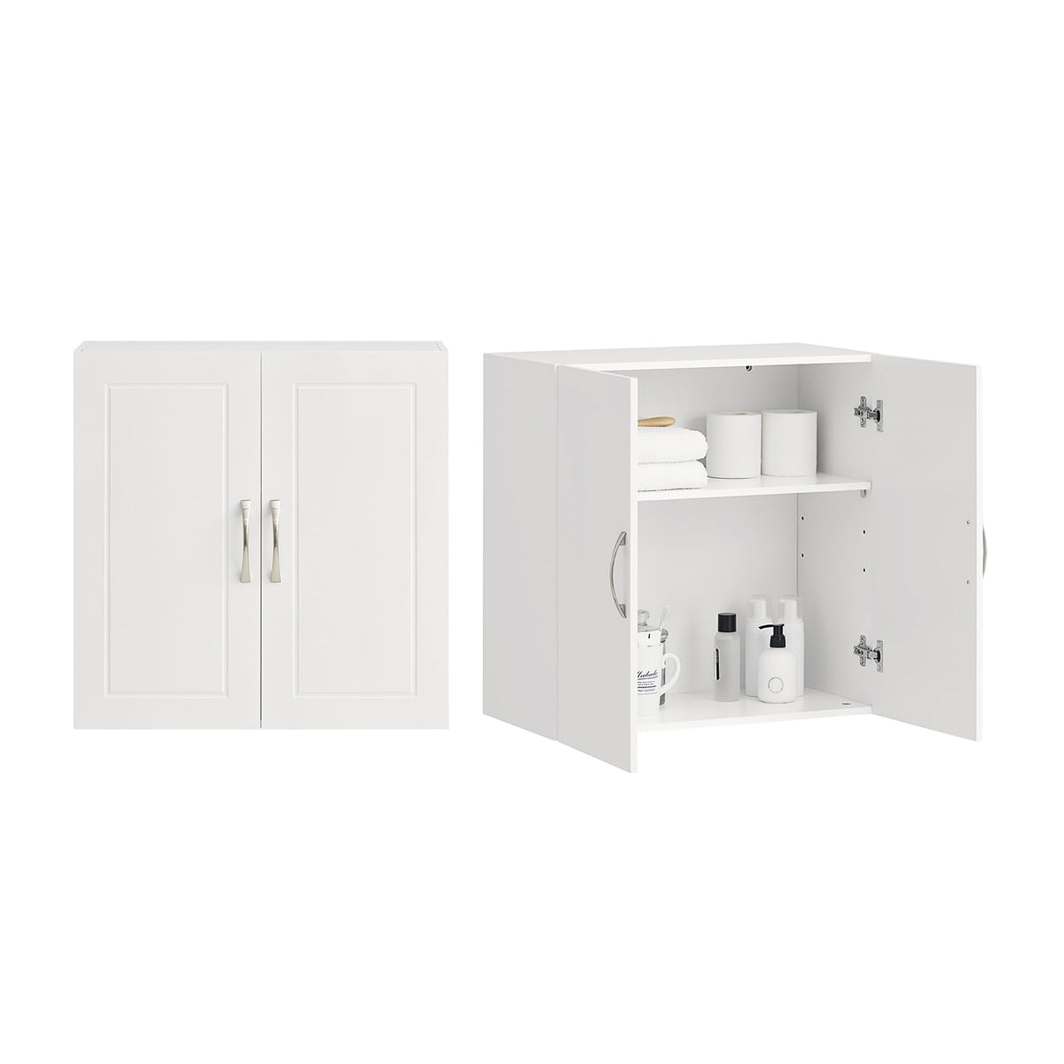 White Wall Storage Cabinet with Adjustable Shelf Z682