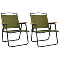 Green Oxford Fabric Folding Camping Chairs 2 Pack Q2810