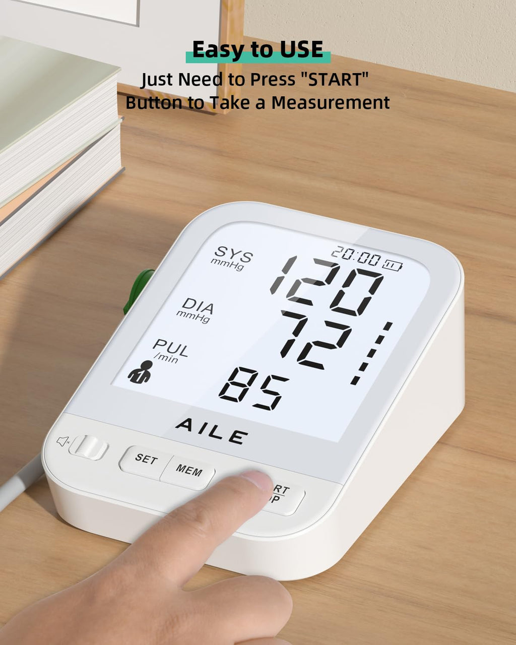 FDA Cleared Blood Pressure Monitor Large LCD Display H15647
