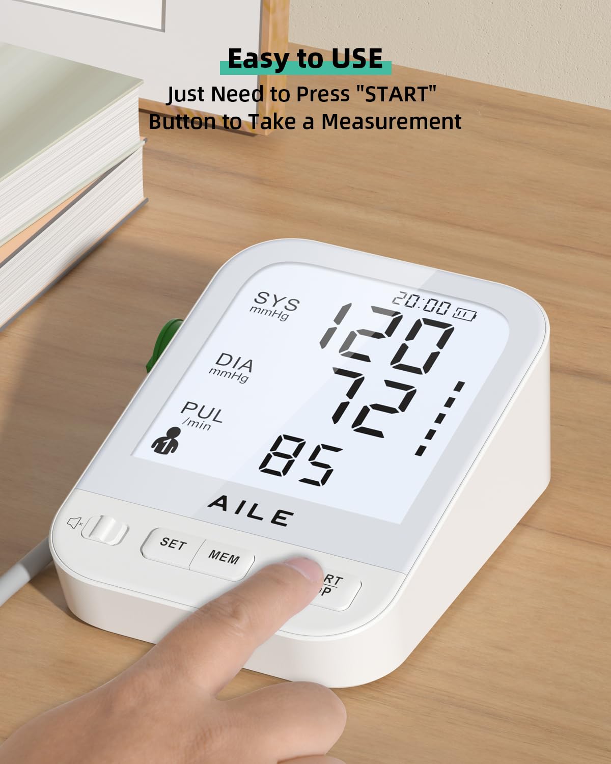FDA Cleared Blood Pressure Monitor Large LCD Display H15647