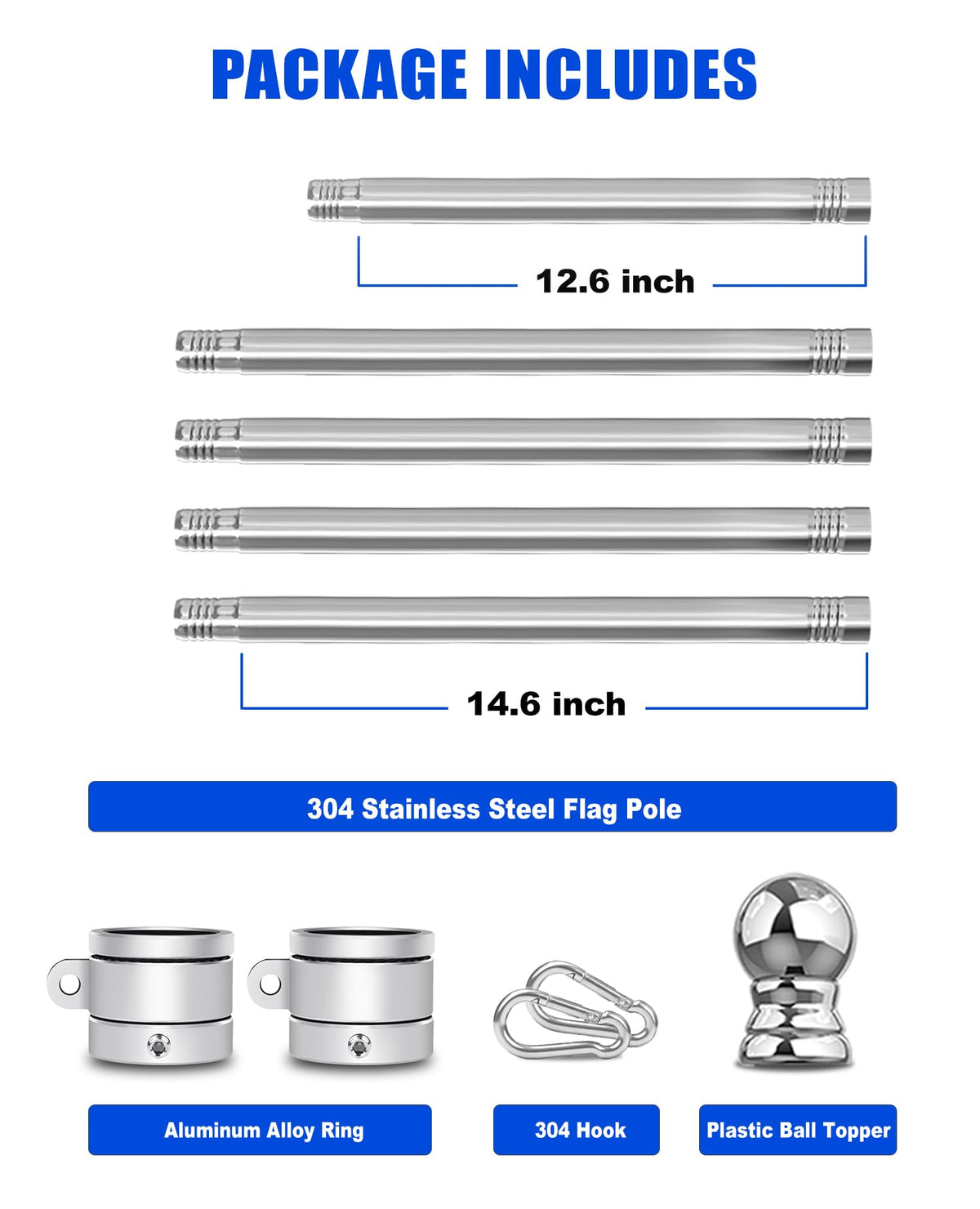 T304 Stainless Steel Flag Pole O772