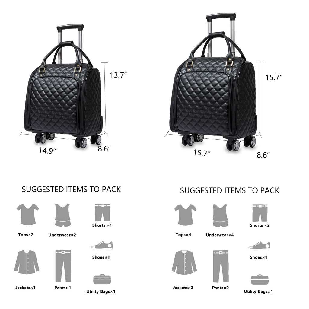 Leather Expandable Spinner Underseat Carry On Luggage A60053