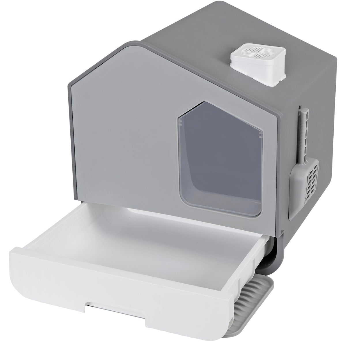 Large Enclosed Hooded Cat Litter Box with Mat & Litter Scoop T704