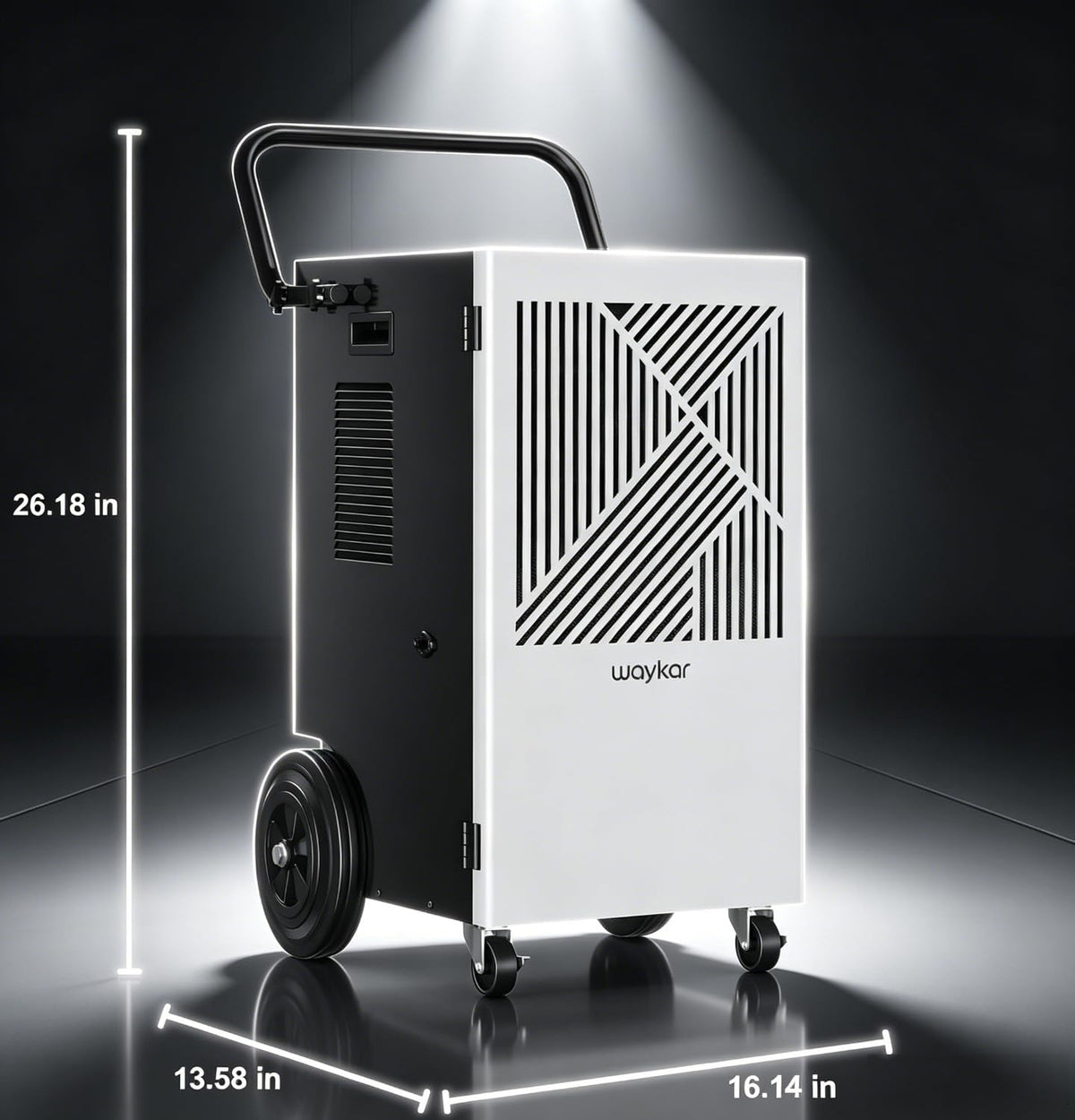 155 Pints Commercial Dehumidifier with Pump, Drain Hose and Washable Filter A120859