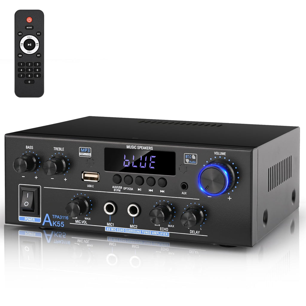 500W 2 Channel Bluetooth Stereo Audio Amplifier O533