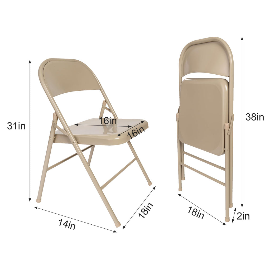 Folding Chair Set of 8 Heavy Duty Metal Stackable B783