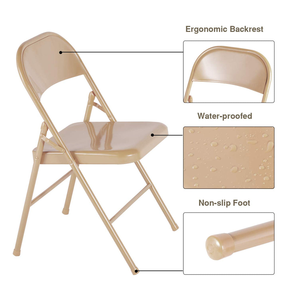 Folding Chair Set of 8 Heavy Duty Metal Stackable B783