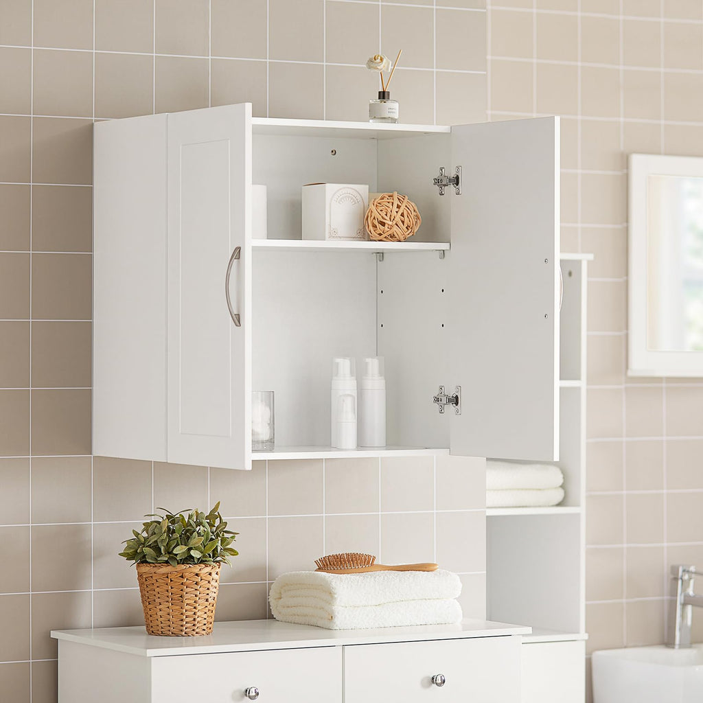 White Wall Storage Cabinet with Adjustable Shelf Z682
