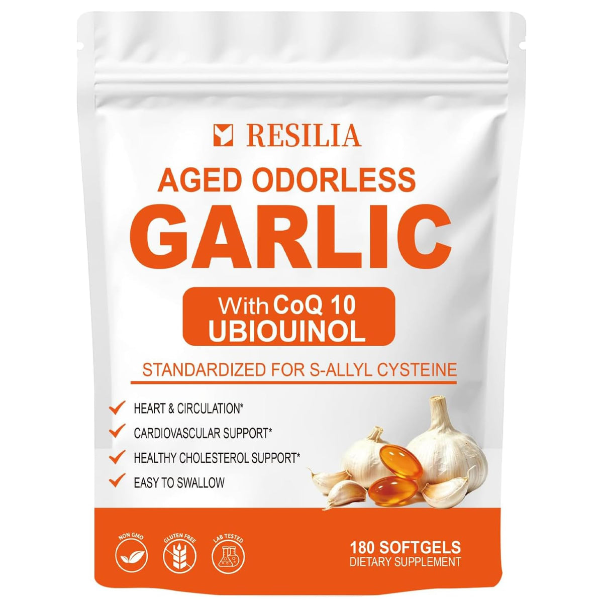 1200mg Odorless Aged Garlic Extract Softgels with CoQ10 D898878
