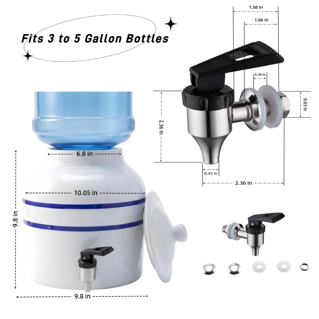 Ceramic Water Dispenser for 3 to 5 Gallon Jugs Z332968