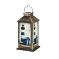 Navy Blue Coastal Solar Lantern W9138