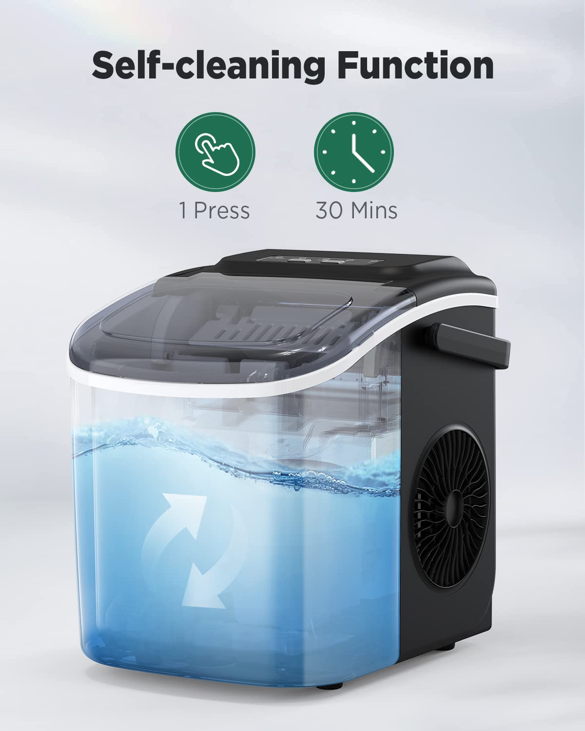 Countertop Ice Maker with Ice Scoop and Basket, Black N988