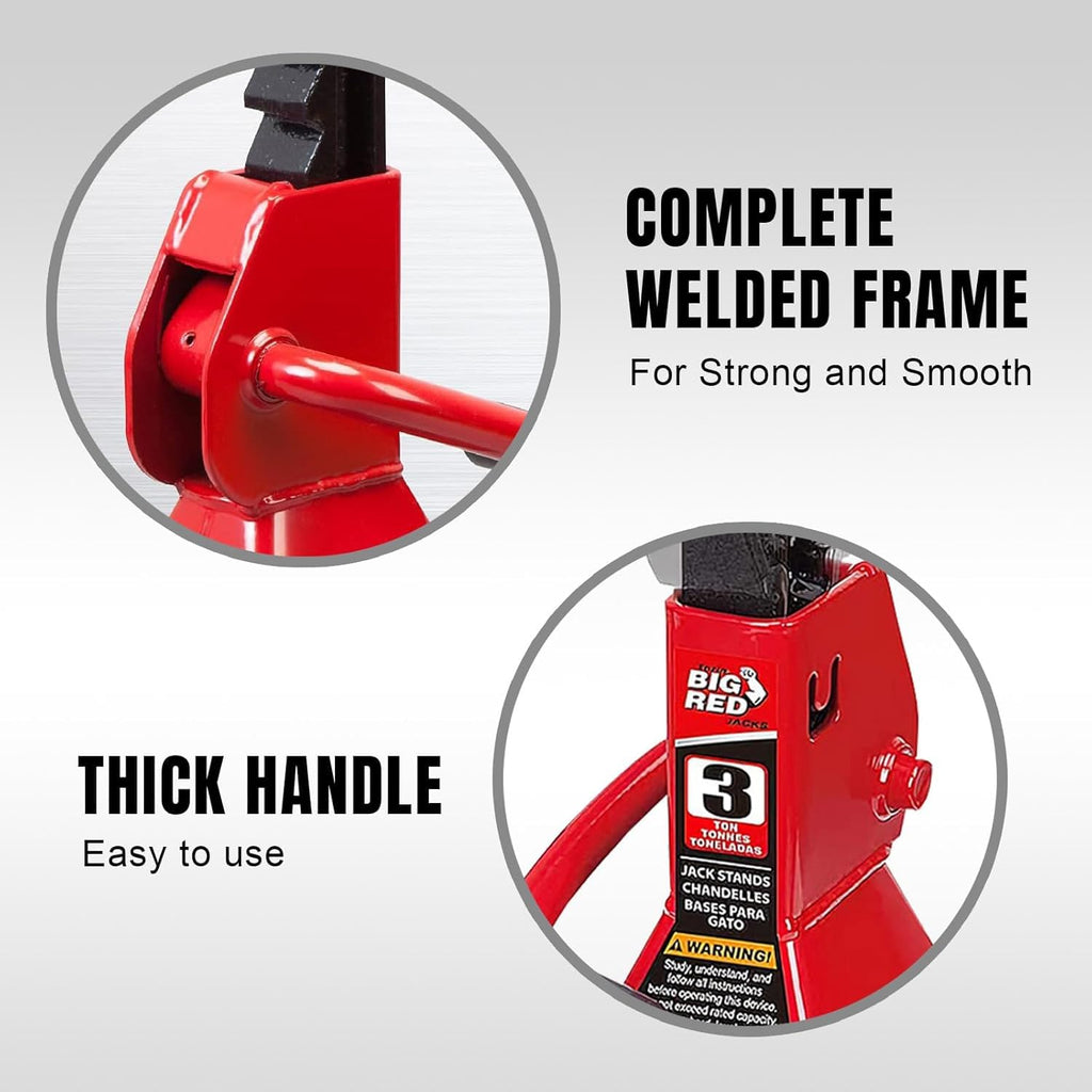 Heavy Duty Steel Jack Stands 3 Ton 1 Pair I784924
