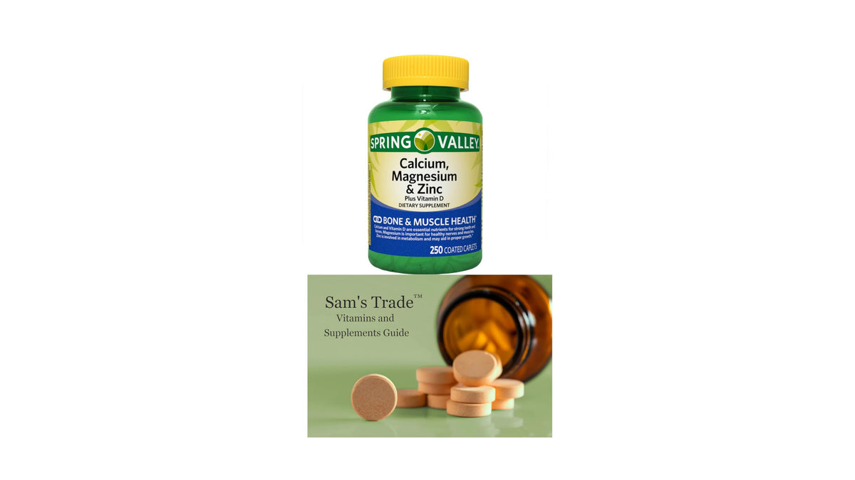 Calcium Magnesium Zinc Plus Vitamin D3 Caplets 250 Count M949