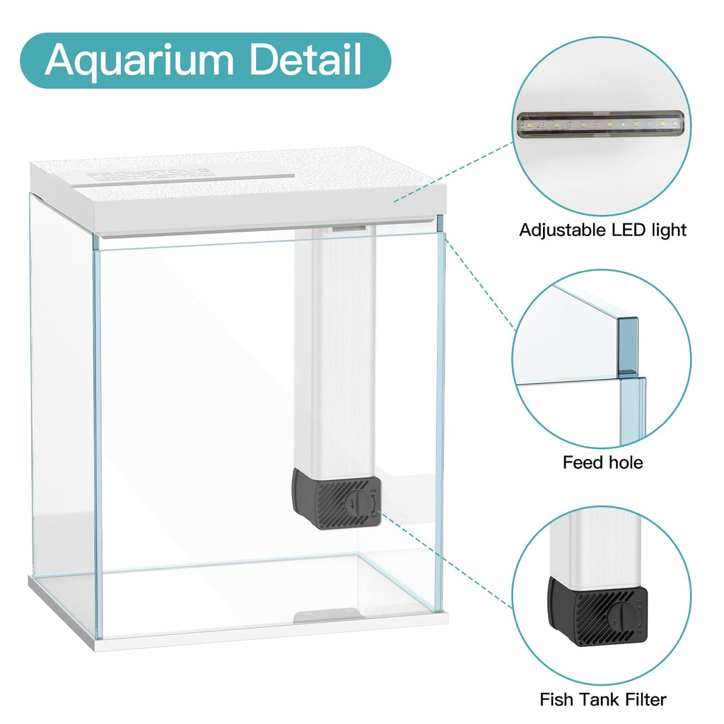 2 Gallon Glass Aquarium Starter Kit with Filter and Light U759189