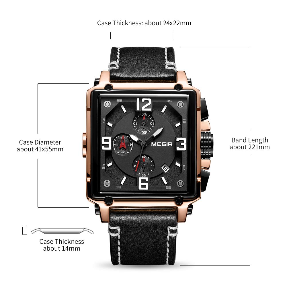 Men's Analogue Luminous Quartz Watch with Leather Strap A15088