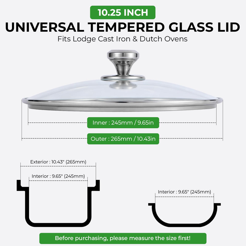 10.25 Inch Tempered Glass Lid with Stainless Steel Knob M634773