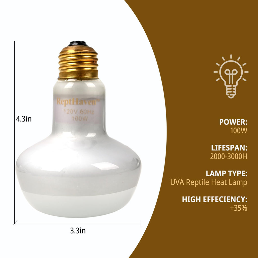 2-in-1 Deep Dome Reptile Light Fixture Kit with 100W UVA Basking Bulb & 100W Infrared Heat Lamp Q509762