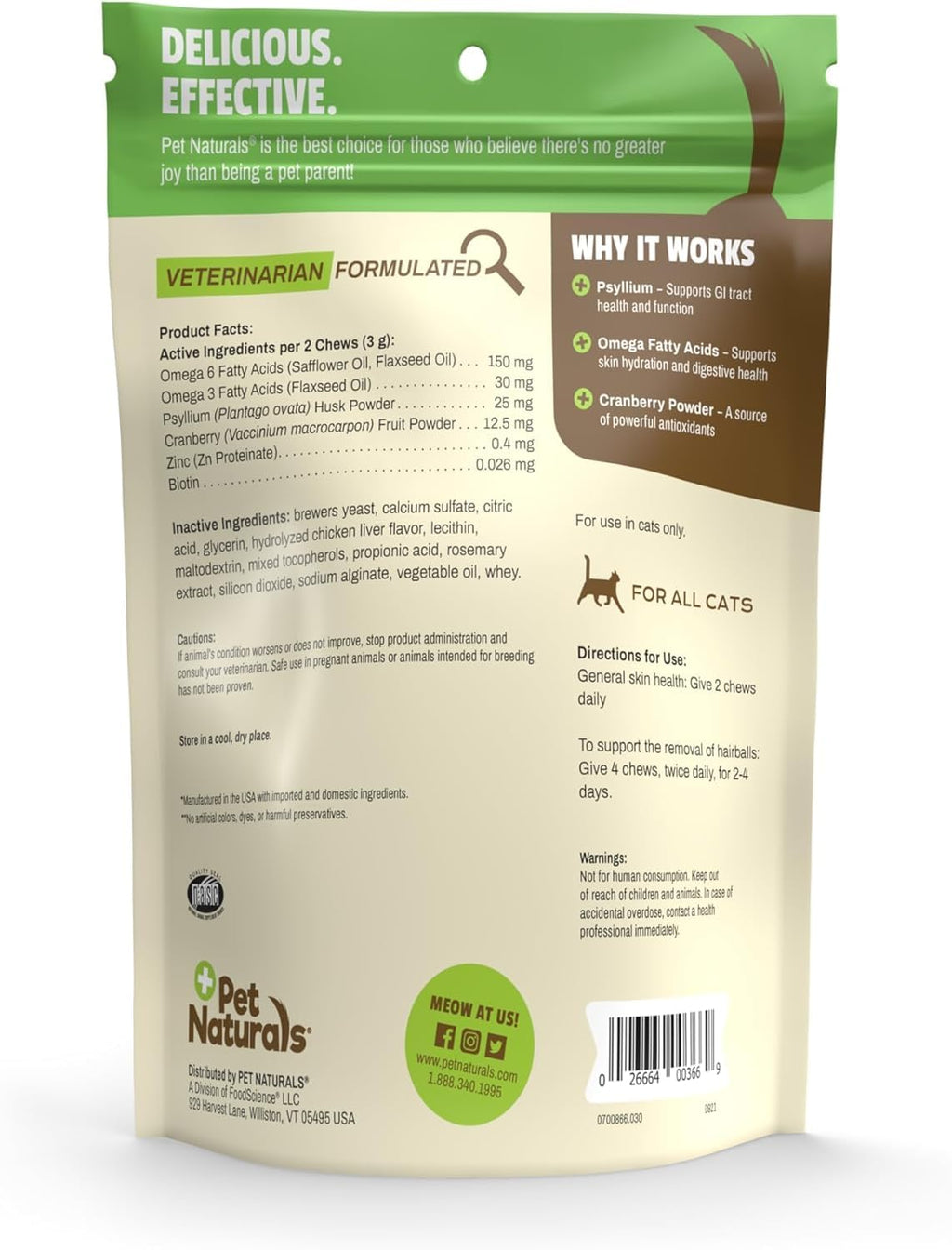 Chicken Liver Hairball Relief Soft Chews for Cats 30 Count U3545