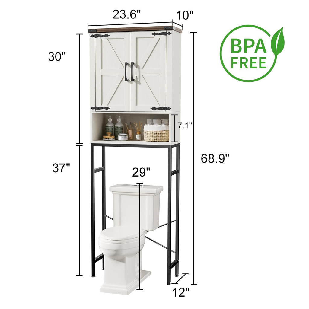 Over The Toilet Storage Cabinet with Adjustable Shelf, White N2310