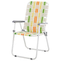 Set of 2 Webbed Folding Beach Chairs Yellow & Green P88566
