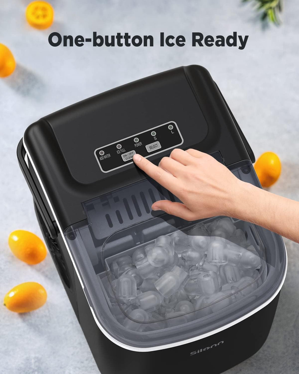 Countertop Ice Maker with Ice Scoop and Basket, Black N988