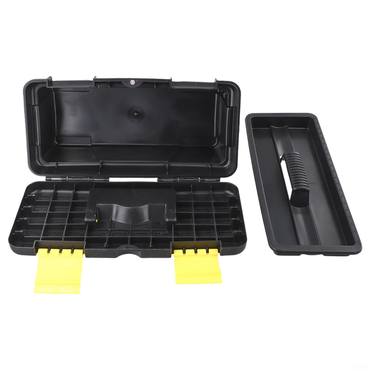10 Inch Black Plastic Toolbox with Dual Layer Organization P1772