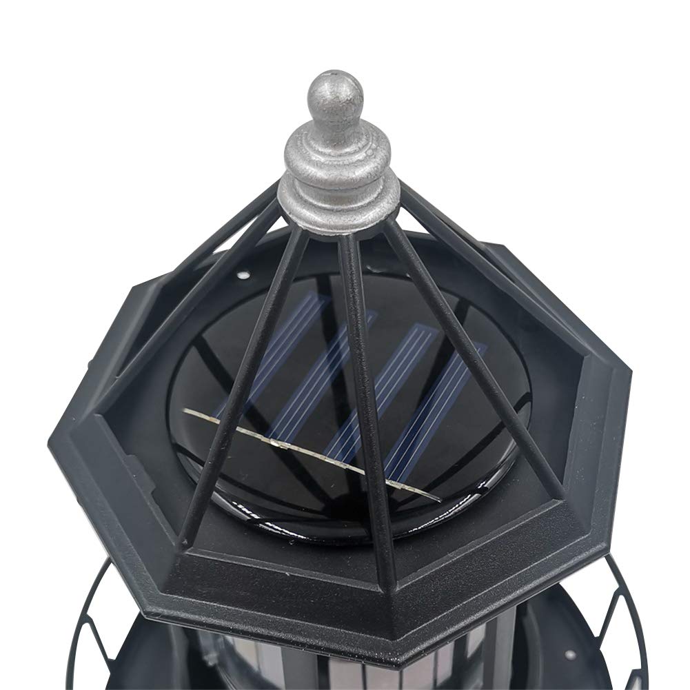 Solar Powered Lighthouse LED Rotating Waterproof Lawn Light J31315