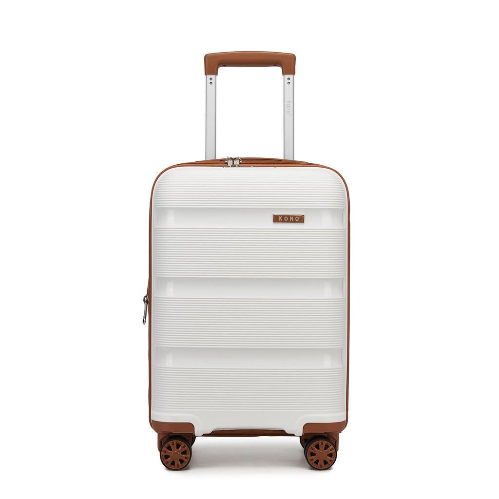 20 Inch Expandable Carry on Luggage White K90551
