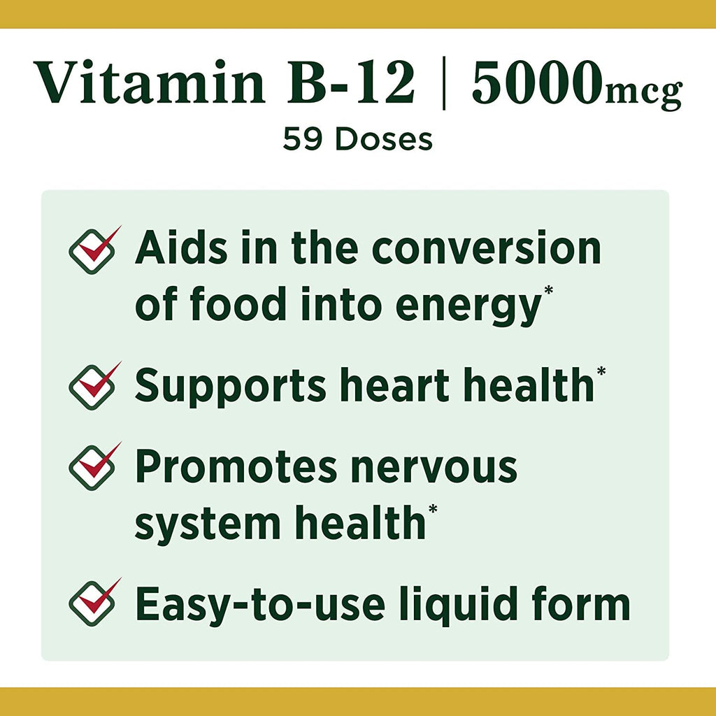B-12 5000 mcg Sublingual Liquid 2 oz (Pack of 2) L918