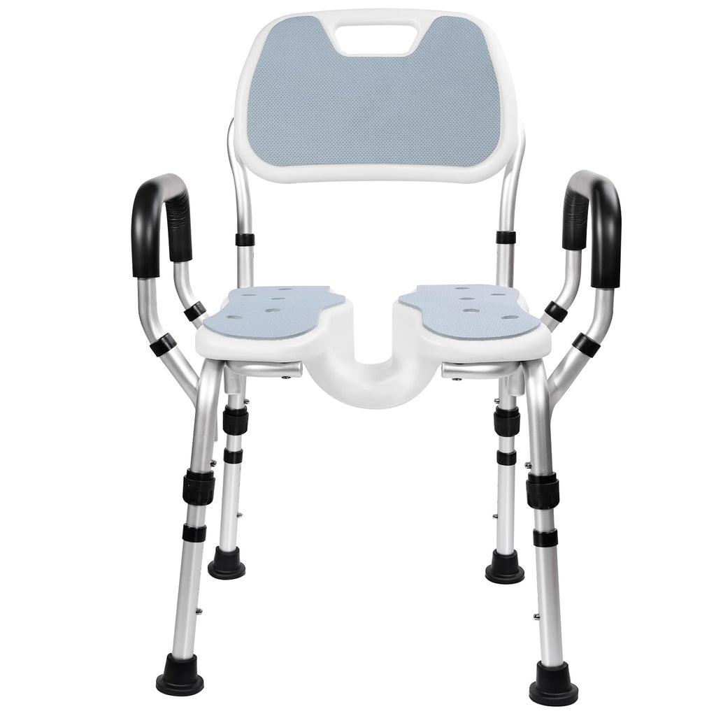 Shower Chair with U-Shaped Seat, Adjustable Height, 350 lb K935