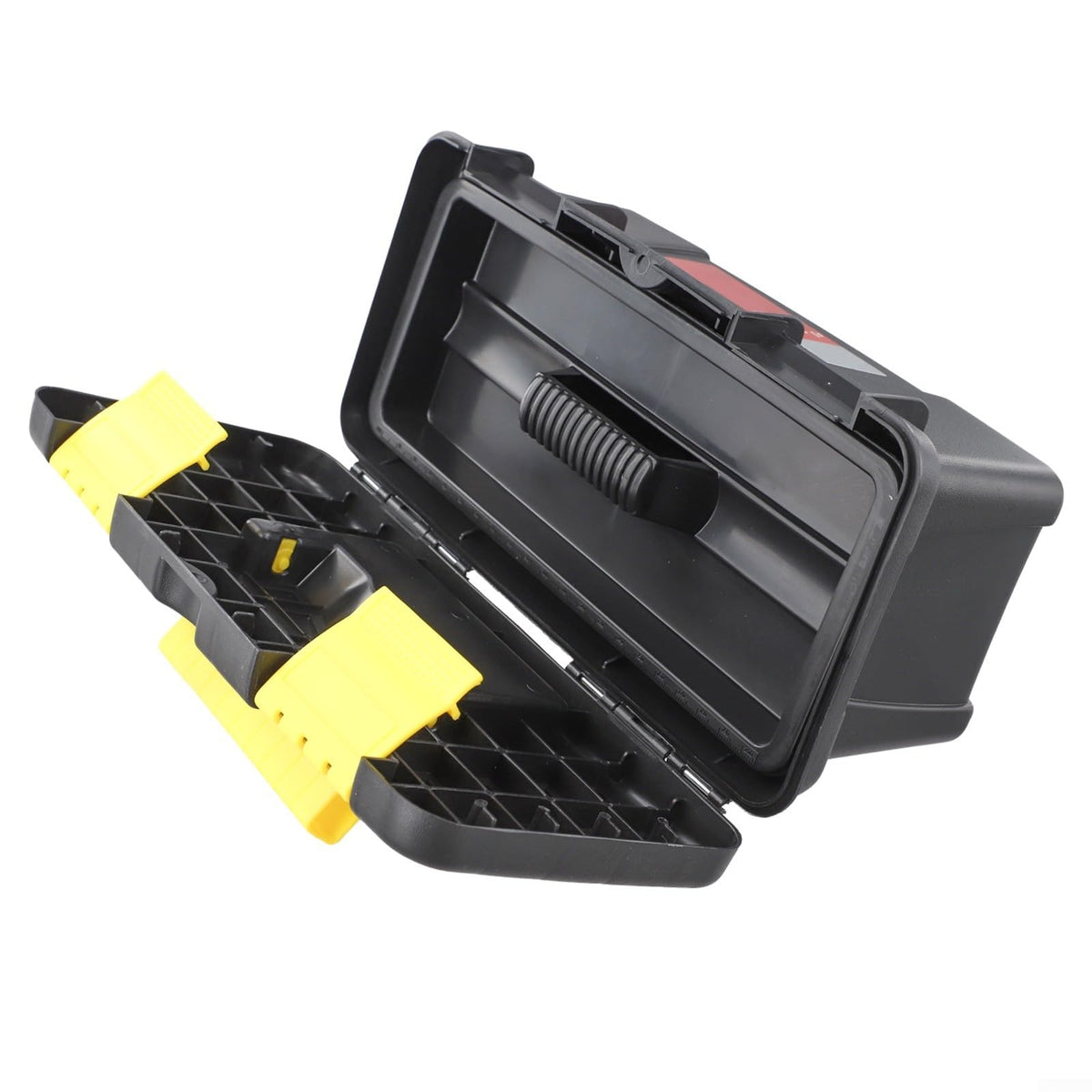 10 Inch Black Plastic Toolbox with Dual Layer Organization P1772
