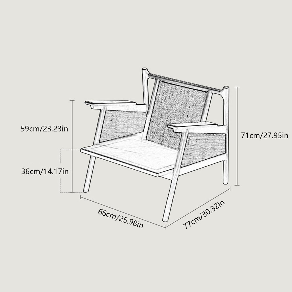 Rattan Wood Wicker Sofa Chair J55482