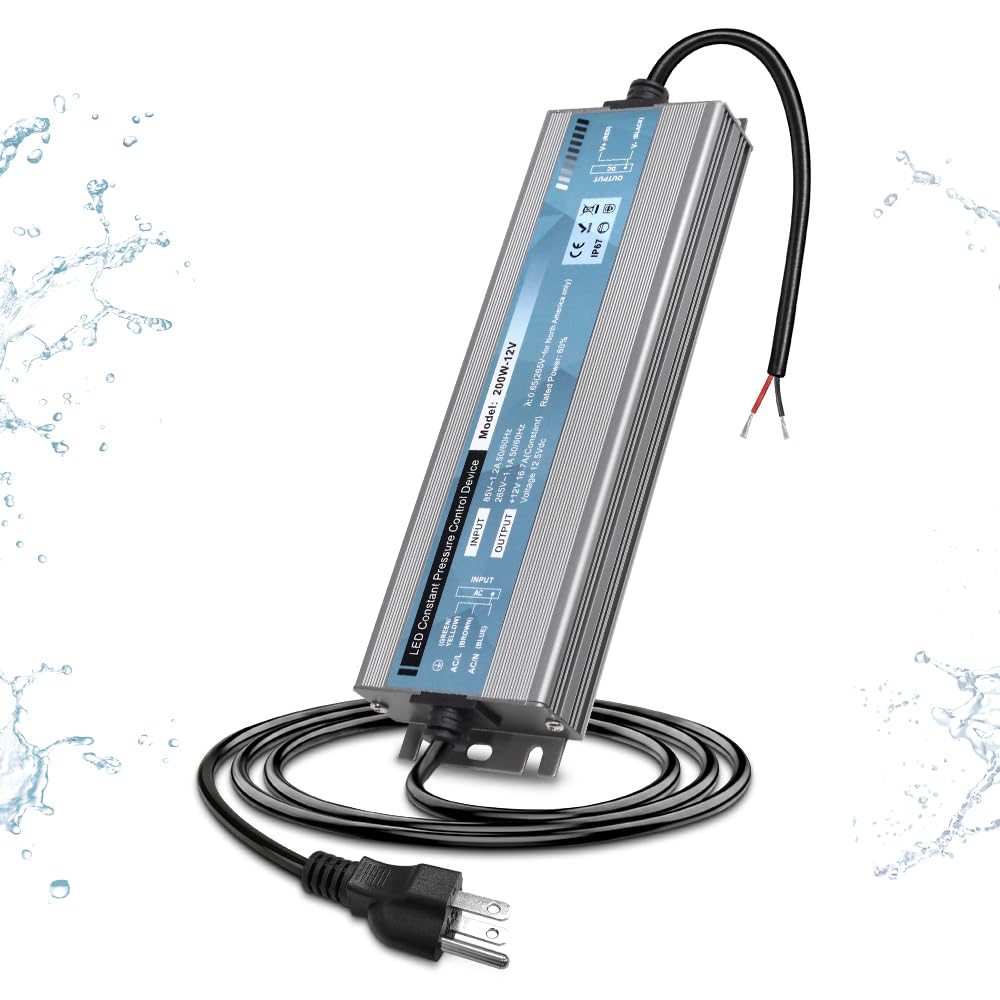 200W IP67 Waterproof LED Power Supply 85V-265V AC to 12V DC Converter U946400