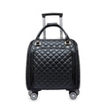 Leather Expandable Spinner Underseat Carry On Luggage A60053