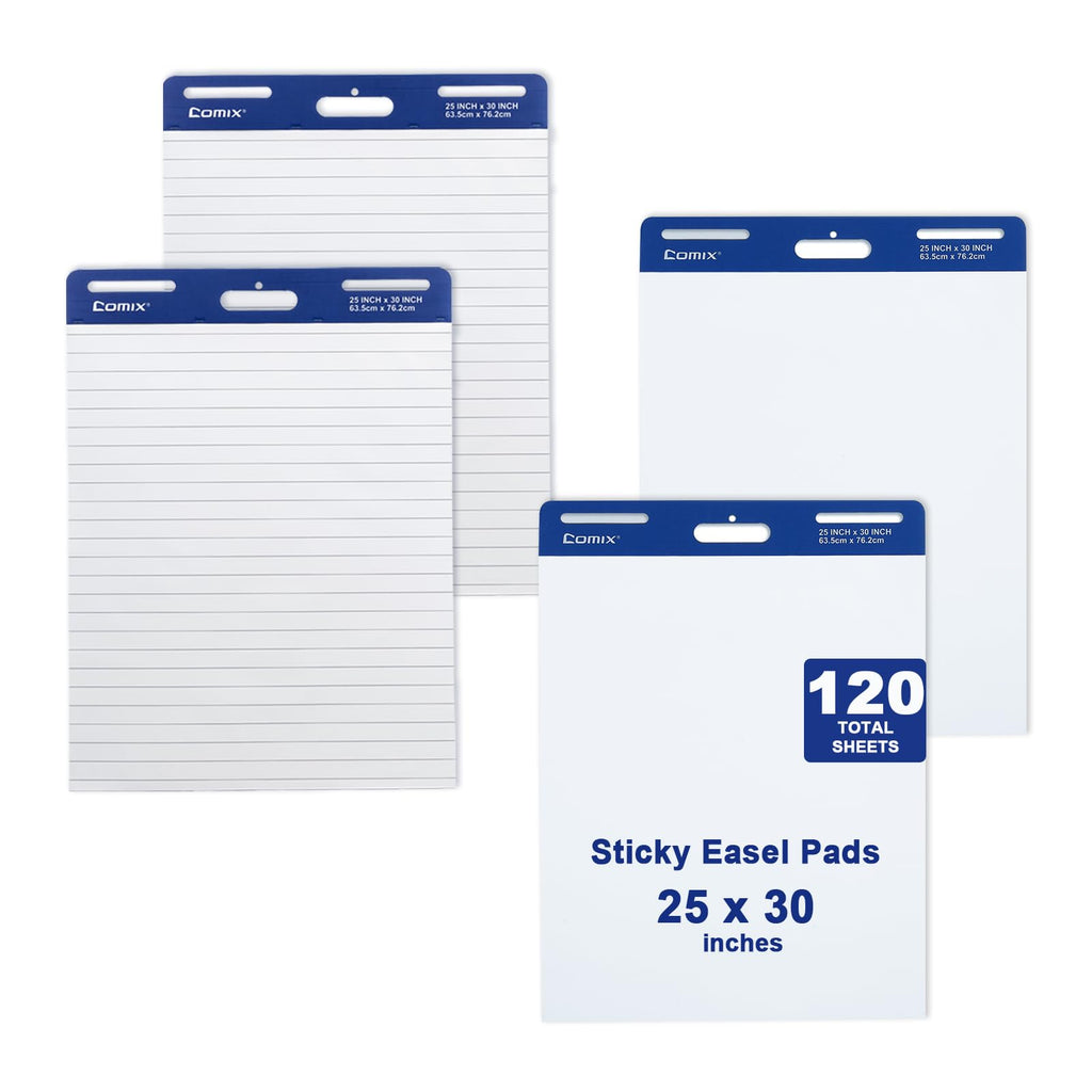 White Lined Sticky Easel Pad 25 x 30 Inches 30 Sheets 4 Pads D114
