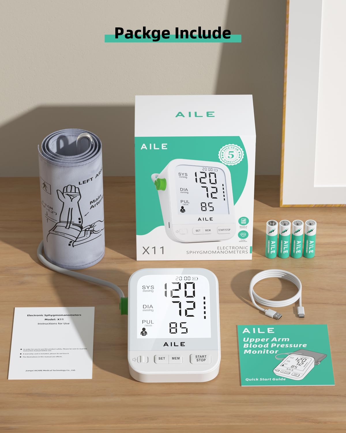 FDA Cleared Blood Pressure Monitor Large LCD Display H15647