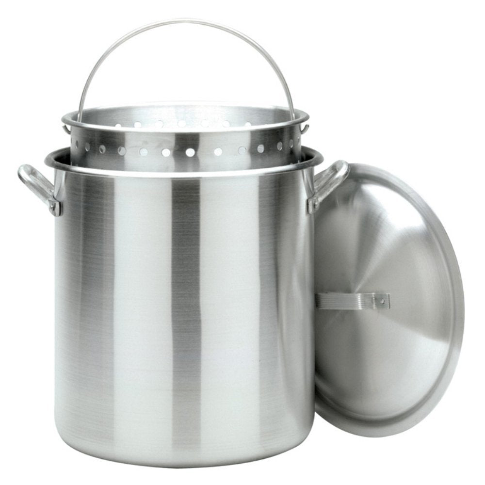 120-qt Aluminum Boiler with Riveted Handles and Boiling Basket K594706