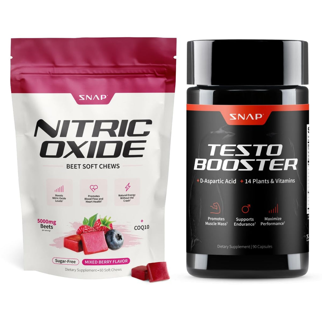 Nitric Oxide Beet Root Chews + Testo Booster Bundle Z33377