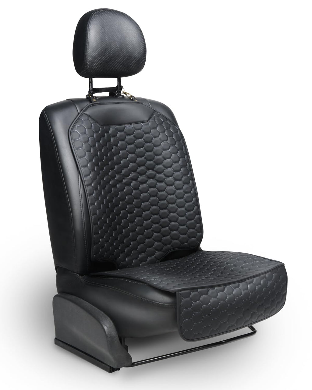 Black-Brown Backless Booster with Latch, Seat Protector & Backseat Organizer A9185