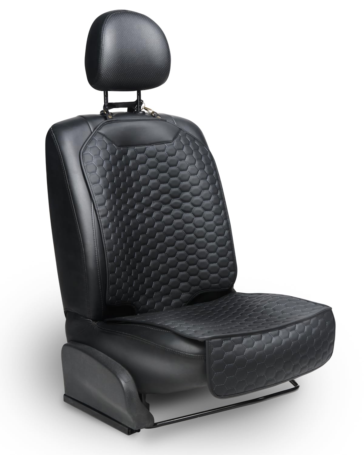 Black-Brown Backless Booster with Latch, Seat Protector & Backseat Organizer A9185