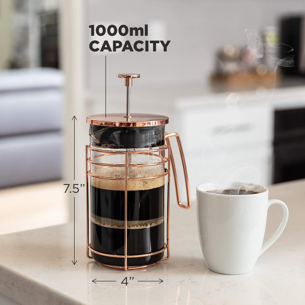 1000ml Rose Gold French Press Coffee Maker T647
